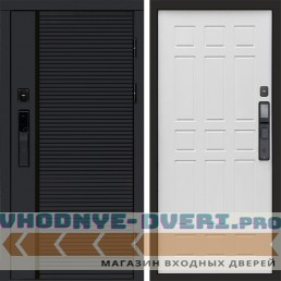 Входная дверь  Smart (Смарт) Black Line Спарта белое дерево